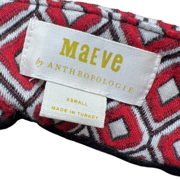 Maeve By Anthropologie Red Diamond Pattern Wrap Pencil Skirt Size XS - Picture 7 of 10
